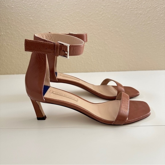 Stuart Weitzman Women's Ankle Strap Open Toe Heels Sandals in Blush Pink sz 8M - Picture 7 of 16